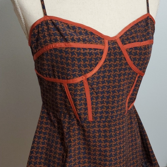 Navy and Copper Spaghetti Strap tank/blouse - Picture 5 of 11